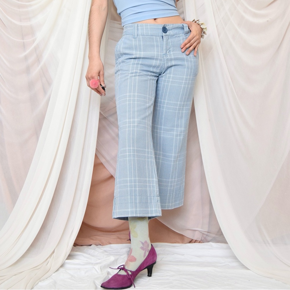 American Eagle Outfitters Blue plaid Capri Pants